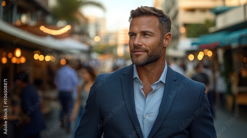 Fototapeta premium Confident Man in Urban Setting