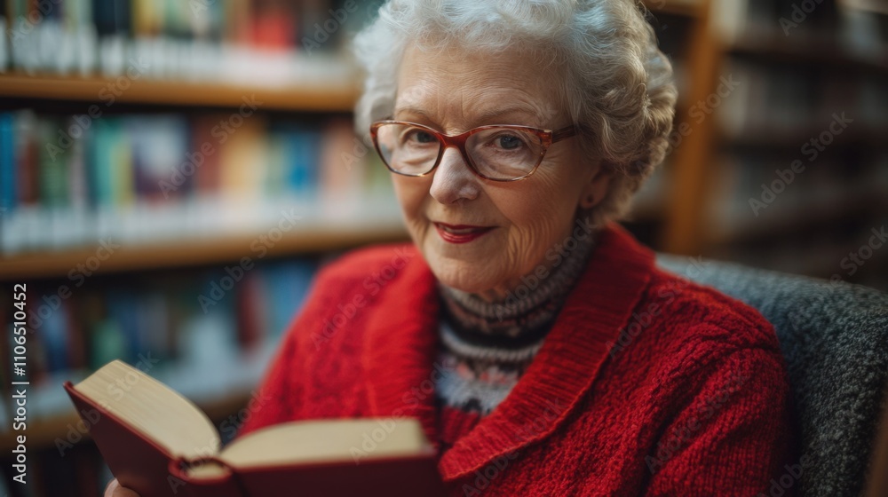 Wise Woman Reading in Library Wise Woman Reading in Library