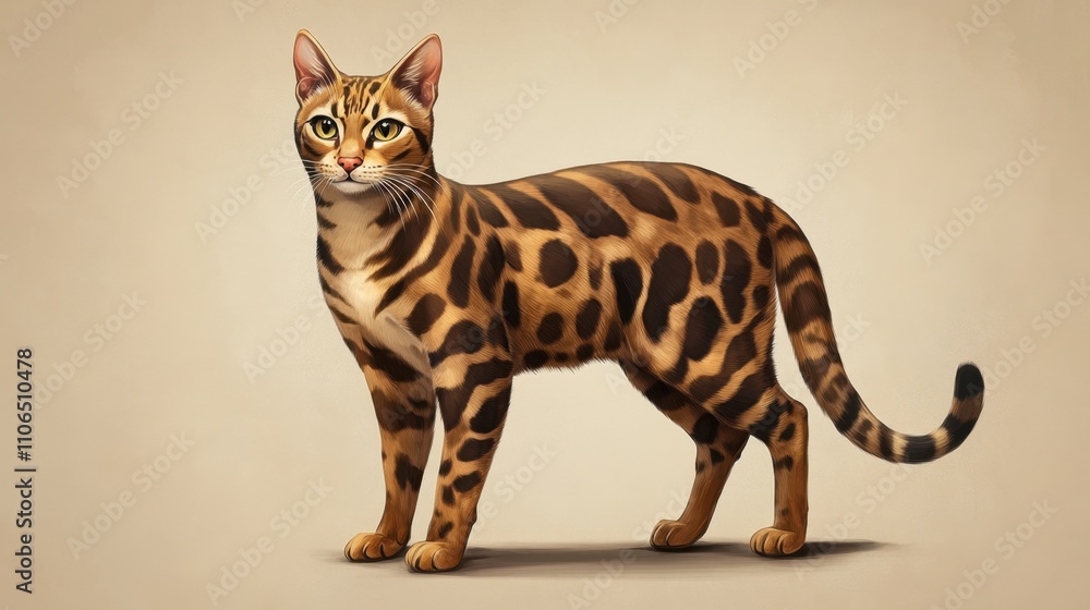 Muscular Cat with Unique Pattern and Strong Build Muscular Cat with Unique Pattern and Strong Build
