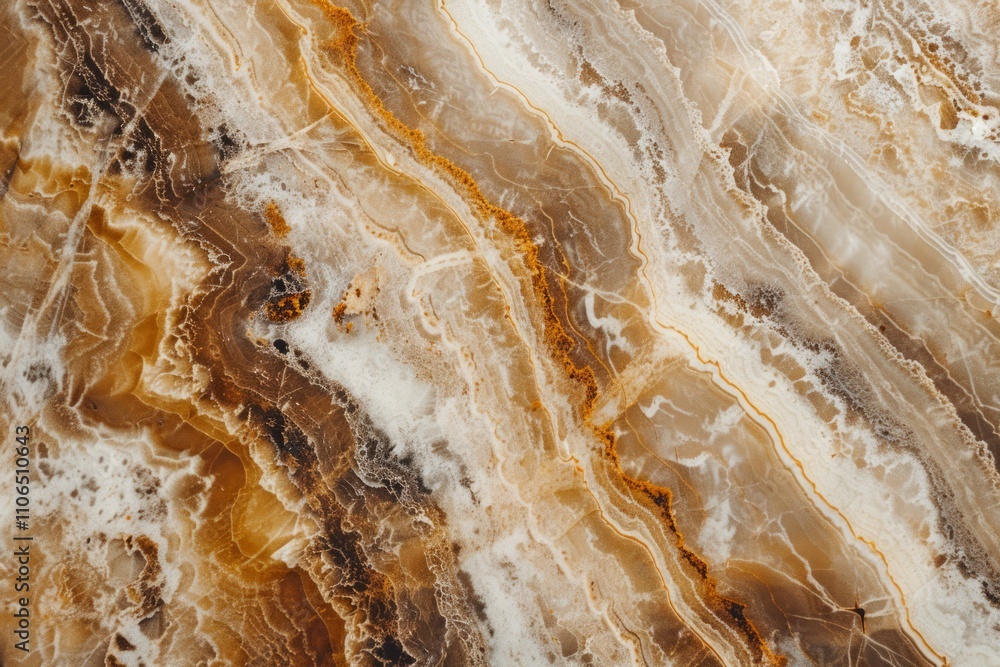Obraz premium Photo of Warm brown kitchen marble top pattern with white veins. Background texture for backdrops or mapping