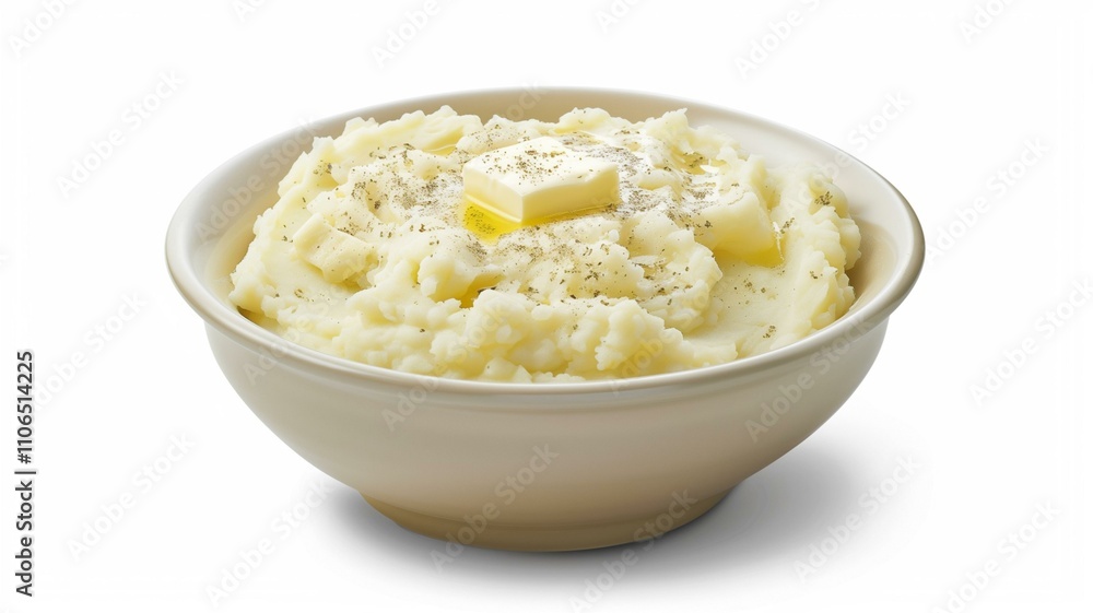 Creamy mashed potatoes with butter in a rustic bowl
Creamy mashed potatoes with butter in a rustic bowl