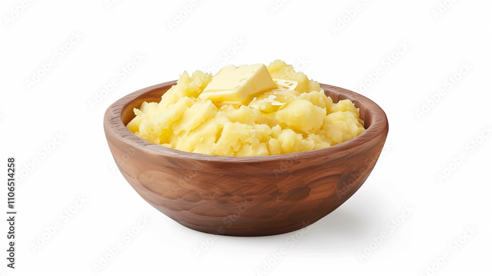 Creamy mashed potatoes with butter in a rustic bowl
Creamy mashed potatoes with butter in a rustic bowl