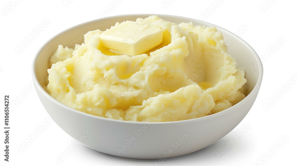 Creamy mashed potatoes with butter in a rustic bowl
Creamy mashed potatoes with butter in a rustic bowl