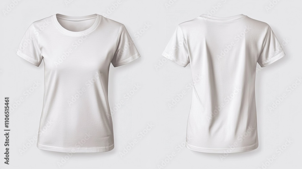 White Women's Shirt Mockup for Design Presentation White Women's Shirt Mockup for Design Presentation