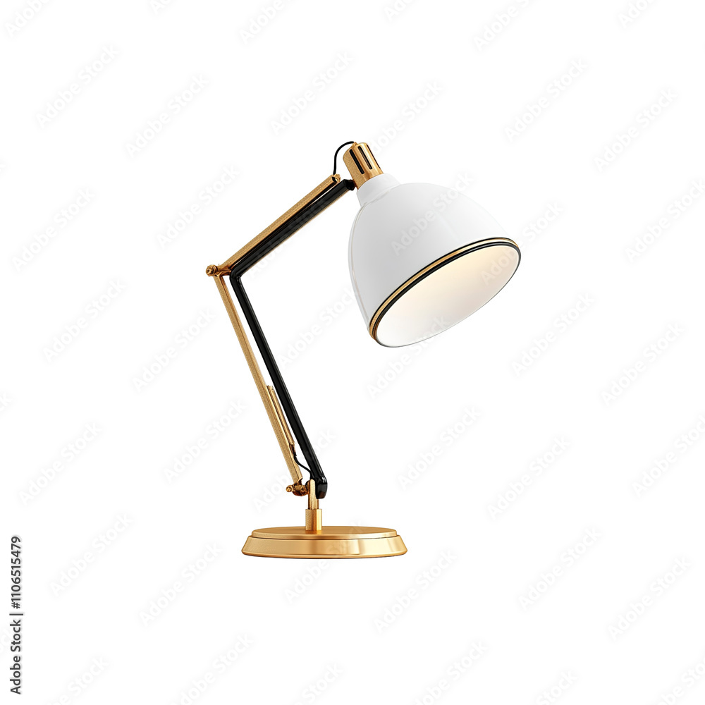 Modern White and Gold Articulating Desk Lamp Modern White and Gold Articulating Desk Lamp