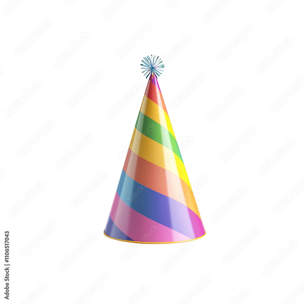 Rainbow Striped Party Hat, Festive Birthday Cone, Celebration Headwear Rainbow Striped Party Hat, Festive Birthday Cone, Celebration Headwear