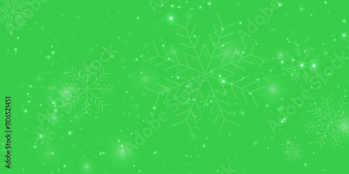 Christmas snowfall isolated on green background. PNG  with availability to add transparency mod