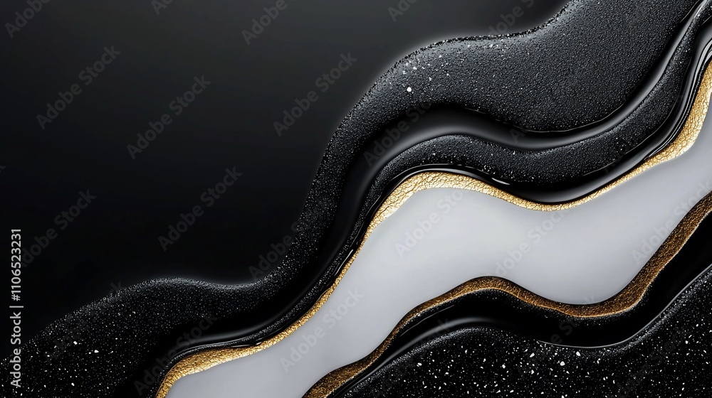 Abstract black and gold liquid marble design. Abstract black and gold liquid marble design.