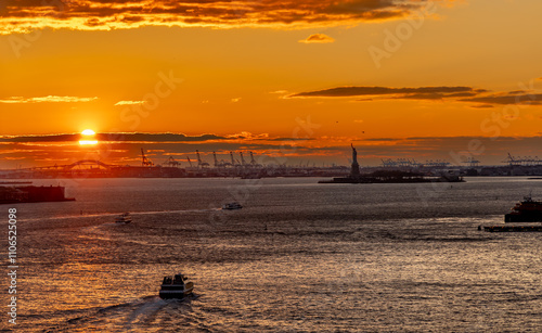 sunset in Manhattan