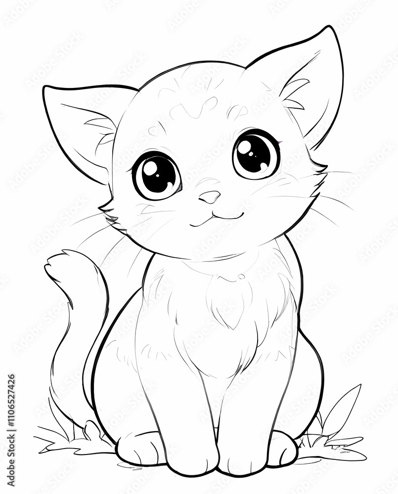 Fun Kitty Line Art Page for Kids to Color and Enjoy Kitty-Themed Adventures Coloring Page Fun Kitty Line Art Page for Kids to Color and Enjoy Kitty-Themed Adventures Coloring Page