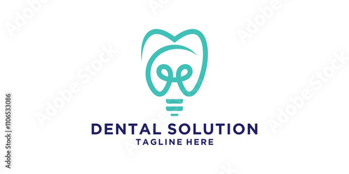 logo design combination dental and lamp,energy light,electric,dental care,toot,symbol,icon,vector,idea,creative.