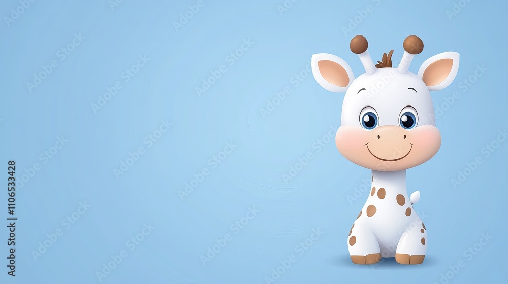 Fototapeta premium Cute Cartoon Giraffe Character in Vector Style with Simple Design