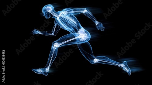 Skeletal Structure Of A Runner In Motion