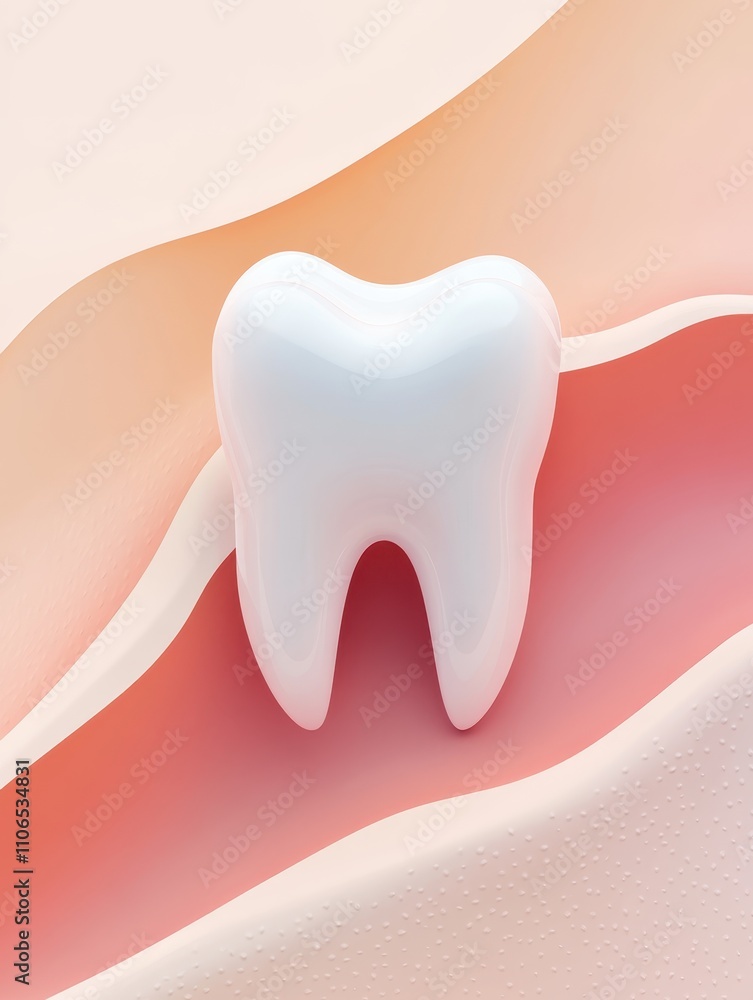 Abstract shiny tooth on gradient background Abstract shiny tooth on gradient background