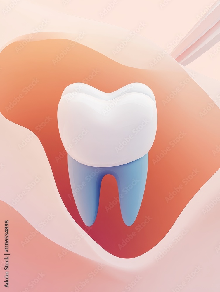 Abstract shiny tooth on gradient background Abstract shiny tooth on gradient background