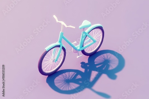 Minimalist pastel bicycle design	 photo