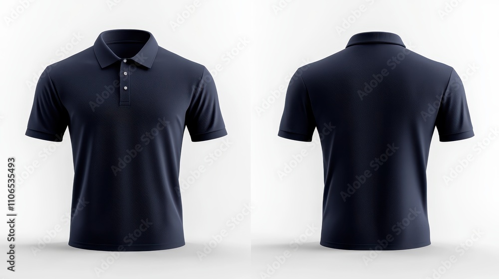 Black polo shirts on white background Black polo shirts on white background