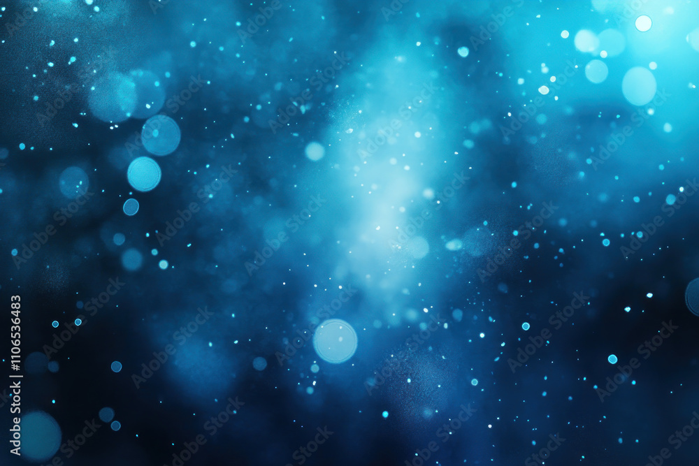 Fototapeta premium Blue abstract background with bokeh lights.