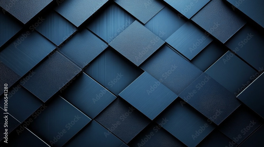 Fototapeta premium Blue Metal Wall with Crisscross Pattern and Glossy Finish