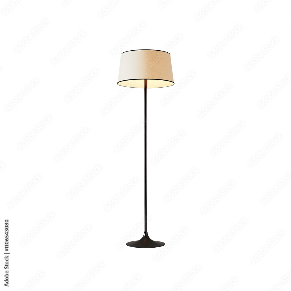 Modern Minimalist Floor Lamp with Cream Shade and Black Stand Modern Minimalist Floor Lamp with Cream Shade and Black Stand
