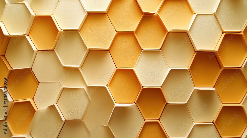 Abstract Honeycomb Pattern in Warm Yellow and Beige Tones Abstract Honeycomb Pattern in Warm Yellow and Beige Tones