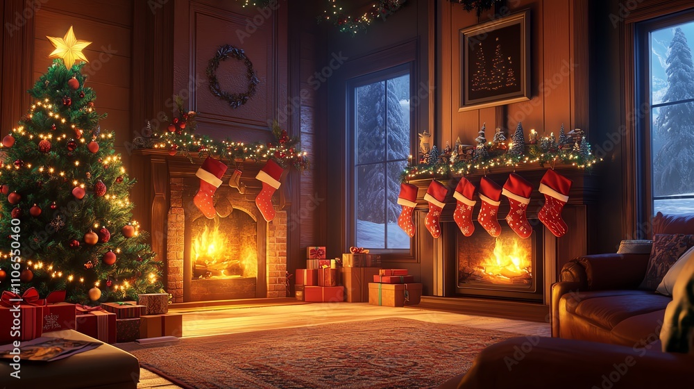 custom made wallpaper toronto digitalchristmas tree in front of the fireplace