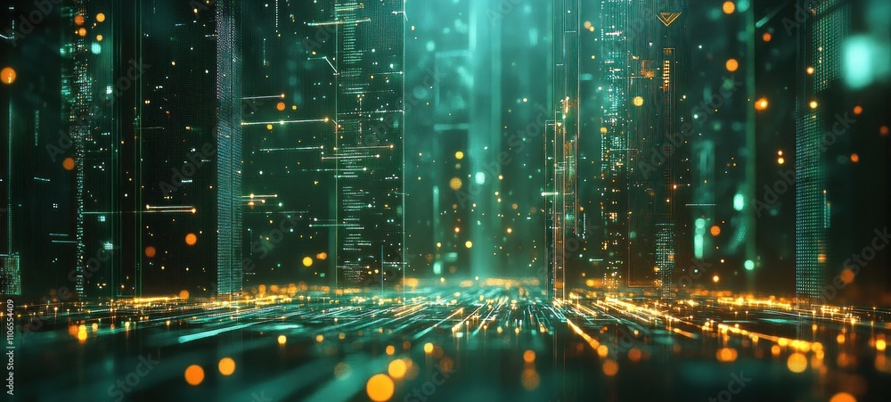 Digital Cityscape: A Futuristic Vision of Technological Advancement Digital Cityscape: A Futuristic Vision of Technological Advancement