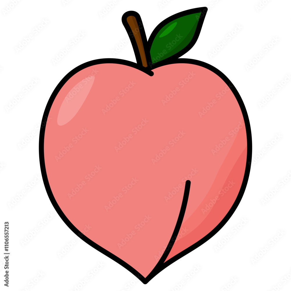 Obraz premium peach fruit illustration