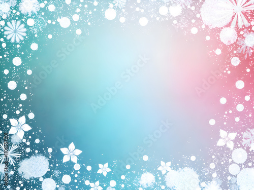 Delicate snowflakes and winter hues creating a dreamy background, digital art of abstract background concept.