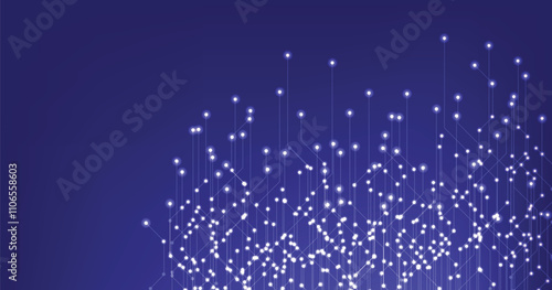 Circuit board electronics digital technology glow on a dark blue background.Futuristic connection technology.