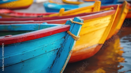 Wallpaper Mural Traditional fishing festival scene with colorful wooden boats, community spirit, natural lighting Torontodigital.ca