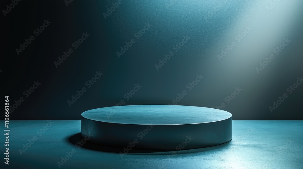 Dark Teal Cylindrical Platform Minimalist Display Dark Teal Cylindrical Platform Minimalist Display