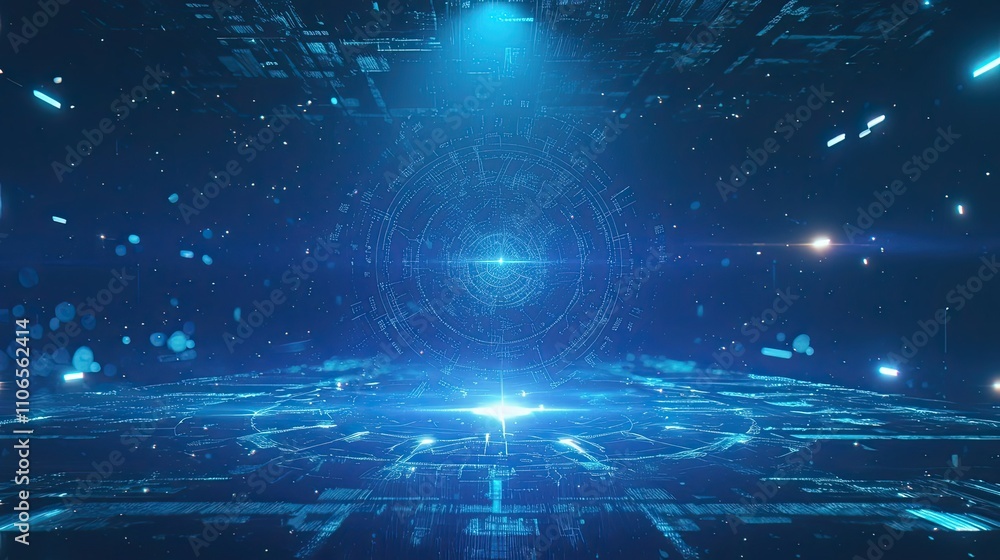 Obraz premium Abstract Digital Network Data Visualization Design