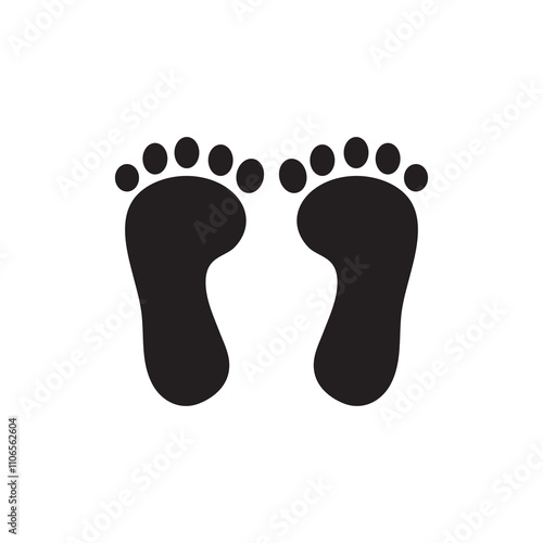 Baby feet vector icon, Vector filled human foot print trendy style illustration for web and app..eps