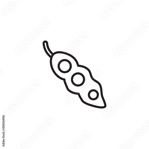 Organic soya beans vector icon. vector flat black linear illustration for web and app..eps