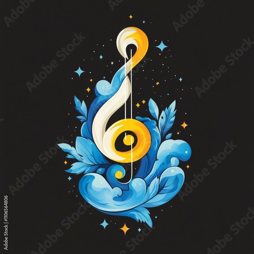 Colorful Abstract Music Note Design