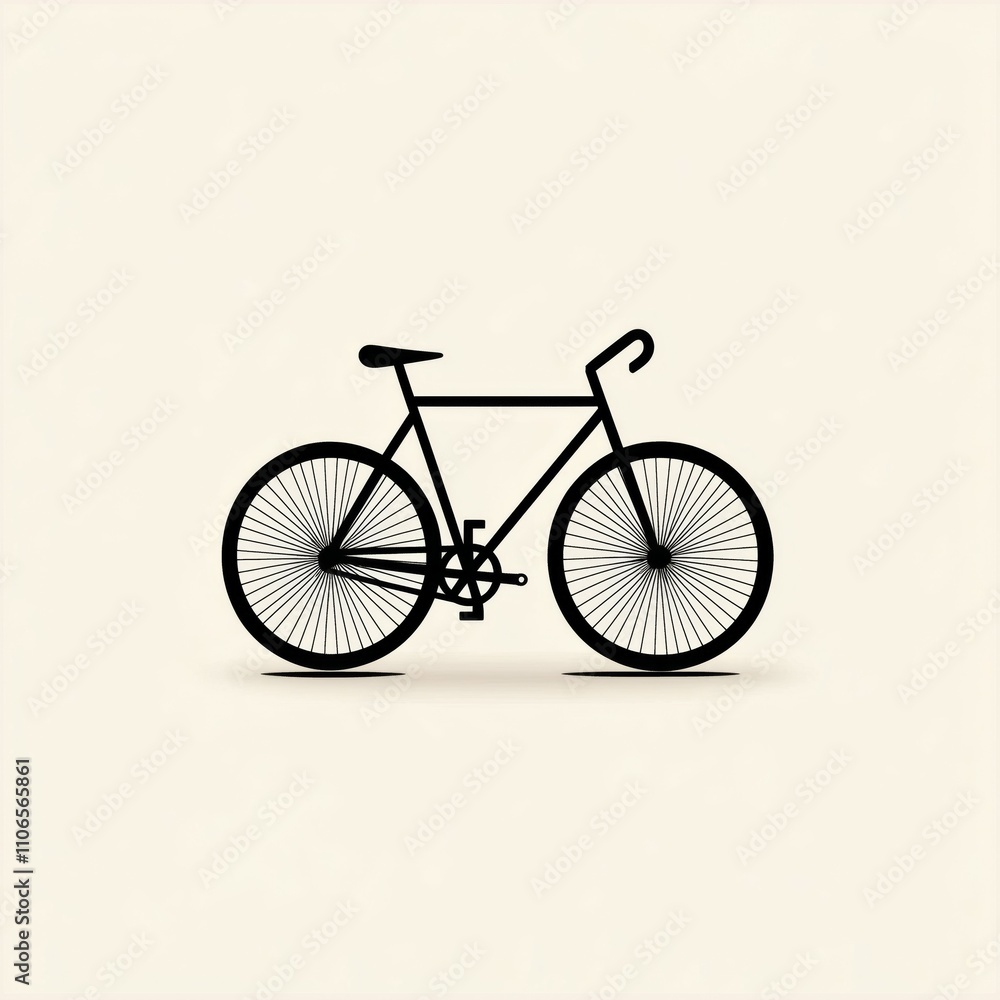 Minimalist Bicycle Silhouette Icon for Design Projects Minimalist Bicycle Silhouette Icon for Design Projects