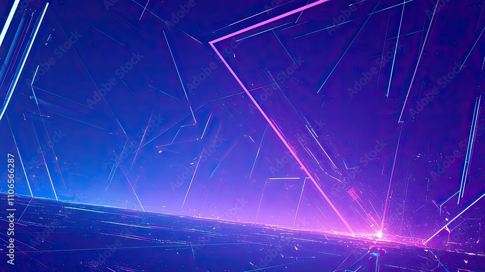 Fototapeta premium Abstract Neon Lines Illuminating Futuristic Landscape