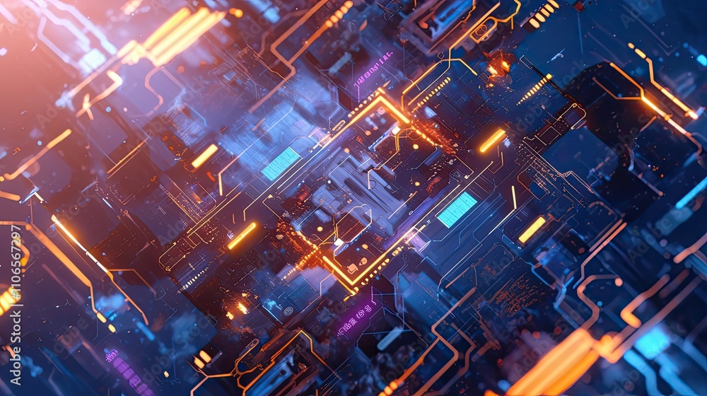 Fototapeta premium Abstract Futuristic Technology Circuitry Design