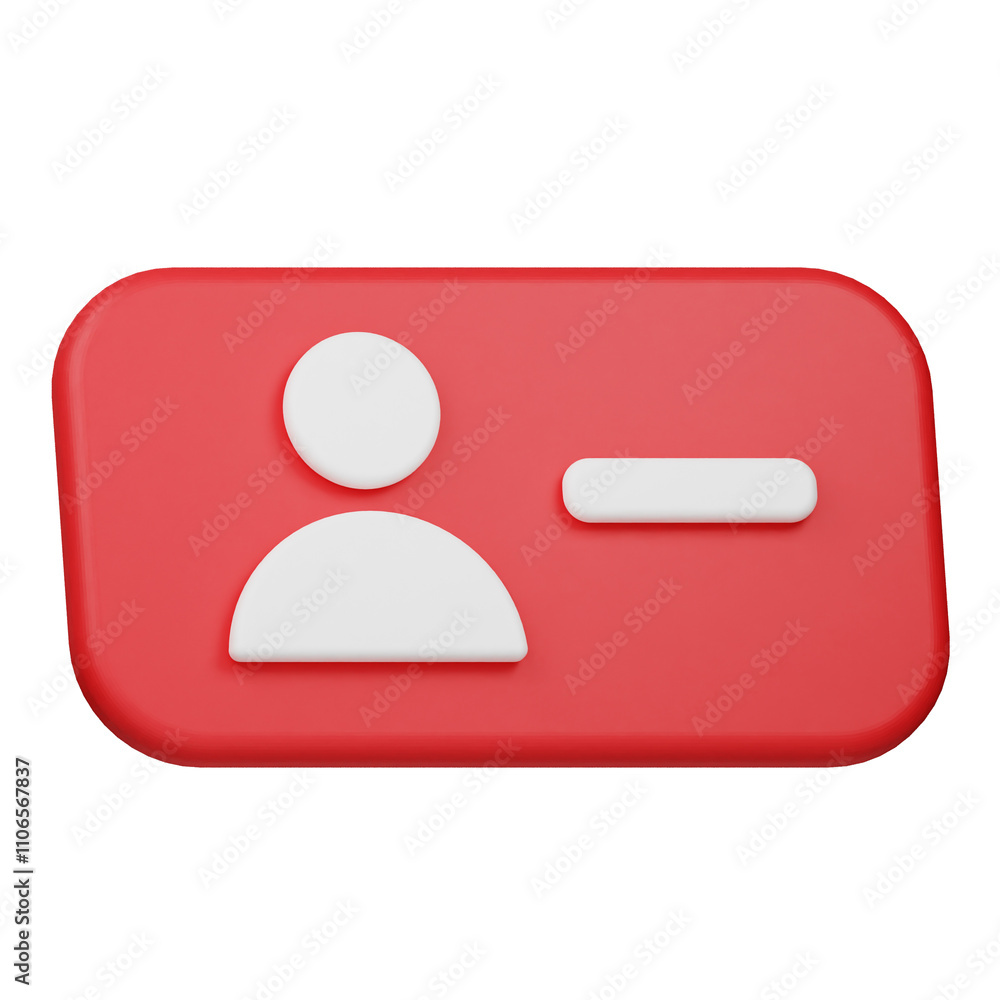 unfollow 3d icon isolated on the white background unfollow 3d icon isolated on the white background