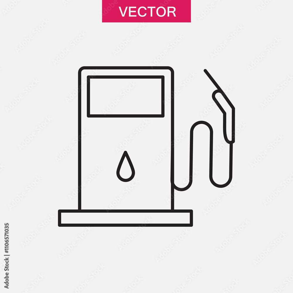 gas station line icon, vector flat black simple linear illustration for web and app..eps gas station line icon, vector flat black simple linear illustration for web and app..eps