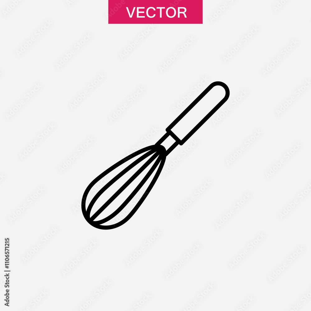 Kitchen wire whisk vector icon. simple flat black linear illustration for web and app..eps Kitchen wire whisk vector icon. simple flat black linear illustration for web and app..eps