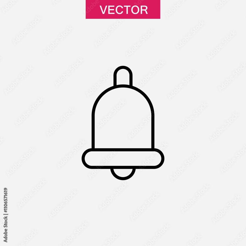 Notification bell vector icon.simple flat black linear illustration for web and app..eps Notification bell vector icon.simple flat black linear illustration for web and app..eps