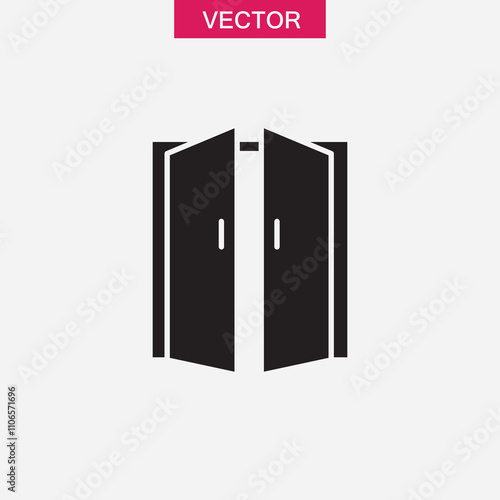 Open double door vector icon, vector Exit doorway trendy style illustration for web and app..eps