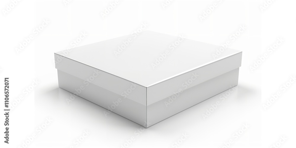 White gift box against a white backdrop, Generative AI. White gift box against a white backdrop, Generative AI.