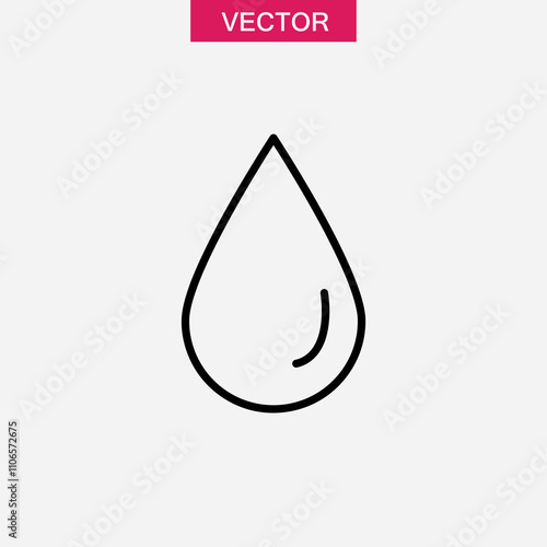 Water drop vector linear illustration for web and app..eps