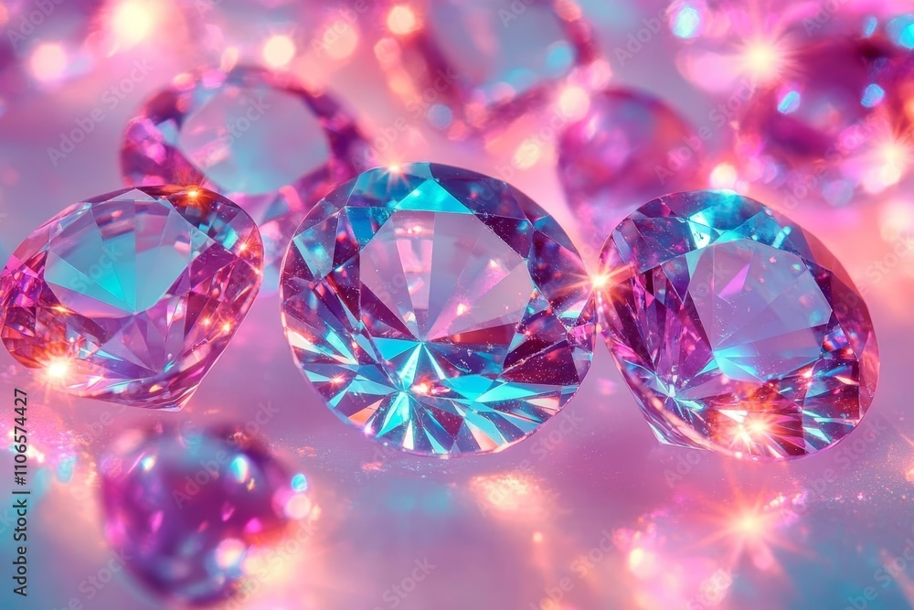 Colorful Sparkling Gemstones Background with Diamonds and Sapphires Colorful Sparkling Gemstones Background with Diamonds and Sapphires