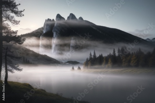 Painted - Foggy Environment Landscape - Nature