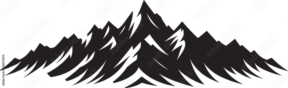 Mountain silhouette isolated on transferred background, cut out Mountain silhouette isolated on transferred background, cut out