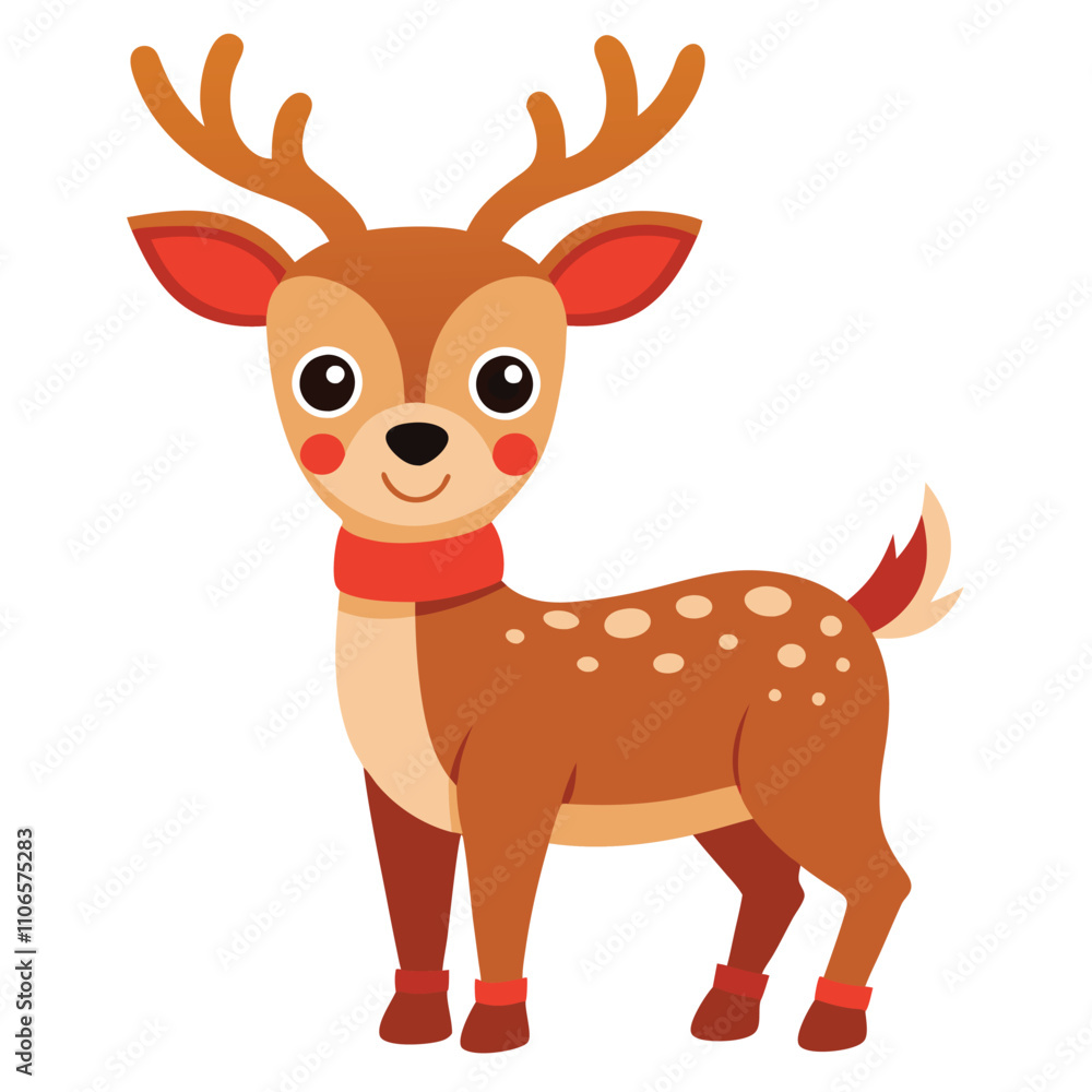 Fototapeta premium Christmas Rudolph Reindeer Illustration Vector Design for Festive Holiday Art and Decoration
